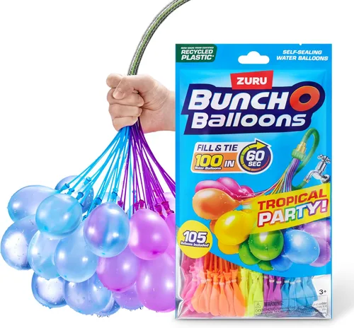 Vista 9 de Bunch O Balloons - Globos de agua instantáneos, color azul (3 varitas, 100 globos de agua en total)
