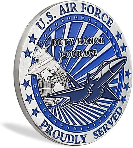 Vista 2 de Aomcisi Moneda de desafío de la Fuerza Aérea de los Estados Unidos - Moneda de oración de las Fu