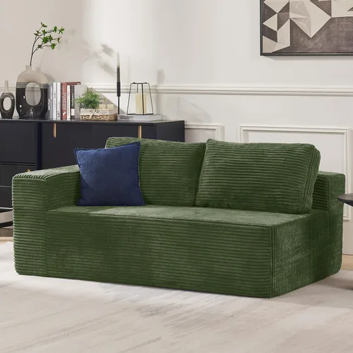 Vista 18 de Furnify Sofá modular tapizado de espuma de 30", Sofá de piso tapizado con almohada, Silla puf para dormitorio y sala de estar, No requiere