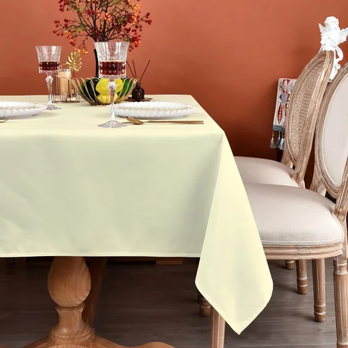 Vista 10 de MEANMOY Mantel cuadrado de poliéster lavable, resistente al agua y a las manchas, de 210 GSM, de 54 x 54 pulgadas, mantel de mesa rectangular sin