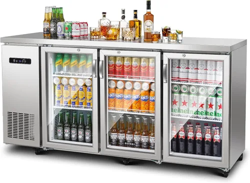 Vista 12 de BODEGA BODEGACOOLER Enfriador de barra trasera, refrigerador comercial de bebidas de 7.7 pies cúbicos con 2 puertas corredizas de vidrio