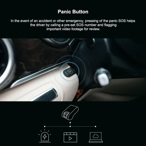 Vista 6 de Video en vivo y monitor remoto de 24 horas, Jimi JC400P 4G y WiFi Dual Dash Cam frontal e interior para automóviles Cámara de coche 1080P Grabadora
