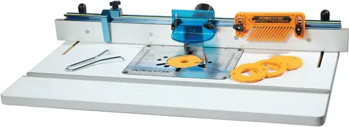 Vista 18 de POWERTEC Tablero de Mesa de Router de 24"x32" con Soporte para Herramientas, Placa de Router y Anillos de Inserción, Capacidad de 400lb Soporte