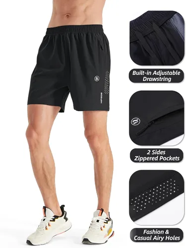 Vista 3 de HIFEOS Pantalones cortos deportivos para hombre, pantalones cortos de entrenamiento para correr, tenis, gimnasio, 5, 7, 9 pulgadas, cómodos