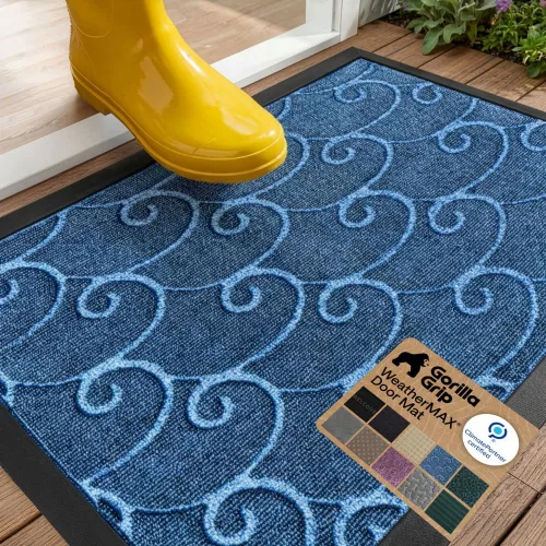 Vista 65 de Gorilla Grip - Tapete WeatherMax todo terreno 100% impermeable, caucho natural, resistente a manchas y decoloración, interior y exterior, fácil