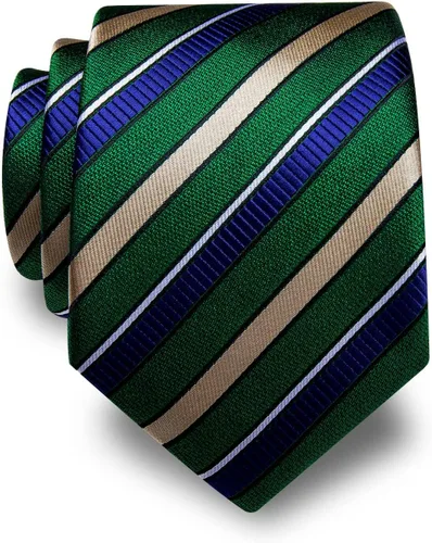 Vista 4 de Corbatas a rayas y corbatas a cuadros para hombre, corbata de seda tejida, juego de clip de corbata dorado