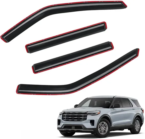 Vista 14 de Protectores de lluvia en canal compatibles con Isuzu D-Max 2004-2010 Double/EXT CAB; 2004-2012 Chevrolet/GMC Colorado/Canyon Crew Cab solamente