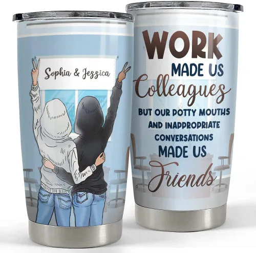 Vista 15 de SANDJEST Taza personalizada para mejor amiga Definición de mejor amiga Tazas de 20oz 30oz con tapa, regalo para mujeres, niñas, mejores amigas