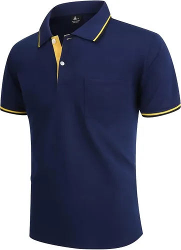 Vista 2 de Polo de golf para hombre manga larga manga corta dos tonos camisa militar de golf polo táctico camisetas deportivas de tenis