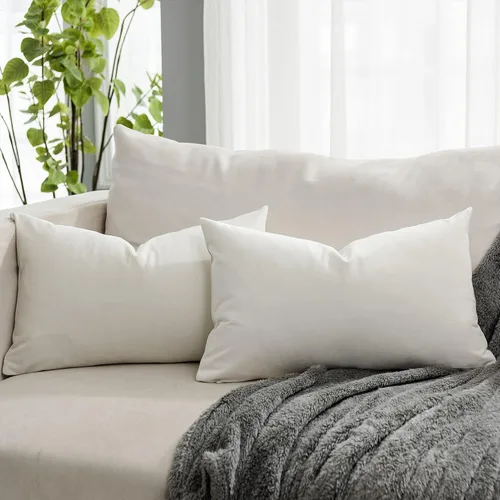 Vista 42 de Juego de 2 fundas de almohada decorativas de terciopelo de 14 x 14 pulgadas con cremallera, fundas de cojín cuadradas suaves y lisas de lujo