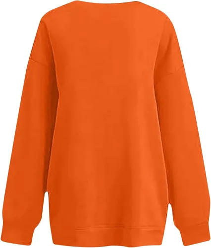 Vista 4 de Sudadera con estampado en forma de corazón para mujer, jersey de manga larga con patrón de cuello redondo, camisas de ropa