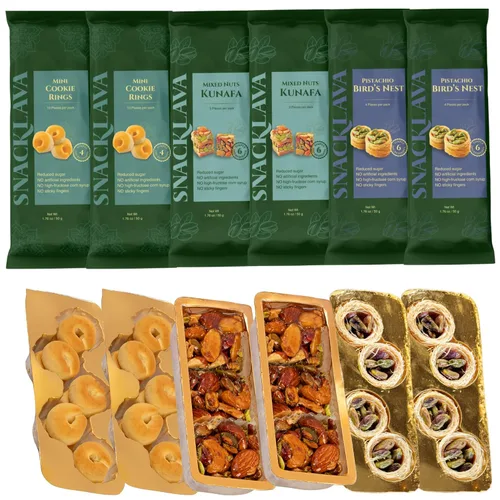 Vista 11 de Snacklava Cashew Bird's Nest - Paquete de 6 (24 piezas por paquete) - Sin ingredientes artificiales, colores o conservantes - Pasteles hechos a mano