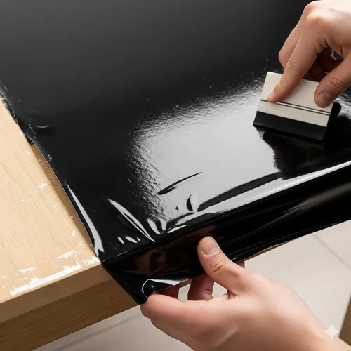Vista 2 de Envoltura de vinilo negro brillante, Upromax™ fabricada con 3M 2080 Chrome Delete 4in x 5ft