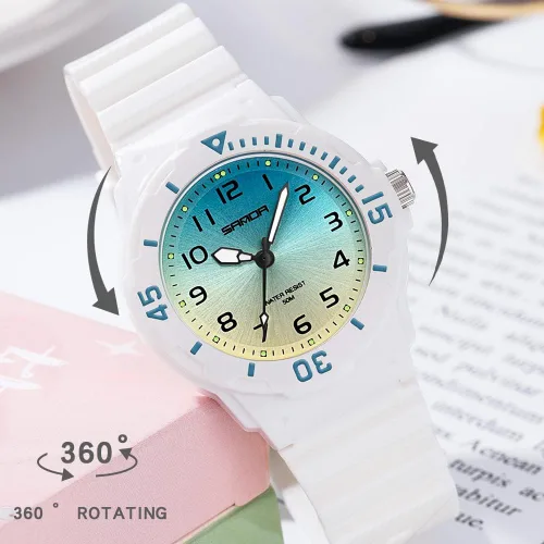 Vista 4 de Reloj deportivo impermeable para mujer, simple, minimalista, analógico, casual, para mujeres, niñas, estudiantes, relojes de moda, gelatina