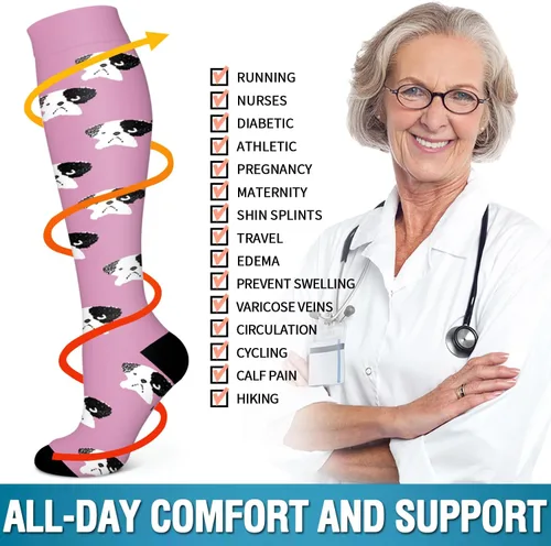 Vista 99 de Bluemaple 6 Pack Copper Compression Socks for Women and Men Circulation-Best Support for Medical, Running,Nursing,Athletic