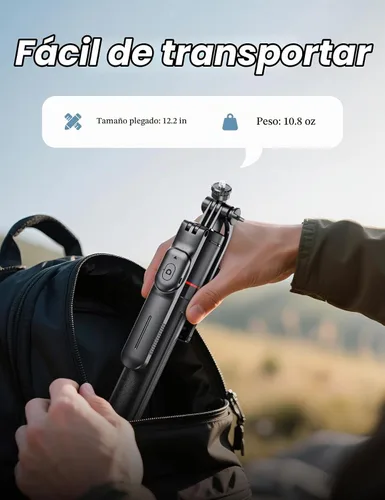 Vista 8 de Trípode para selfie stick de 67 pulgadas con luz, soporte de teléfono básico para iPhone y Samsung, trípode extensible todo en uno con control