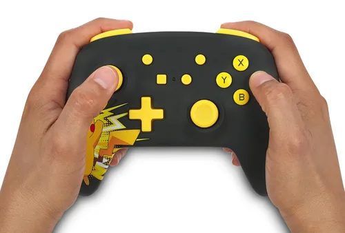 Vista 9 de PowerA Wireless Nintendo Switch Controller - Pikachu Ecstatic, AA Battery Powered (Battery Included), Nintendo Switch Pro Controller, Mappable