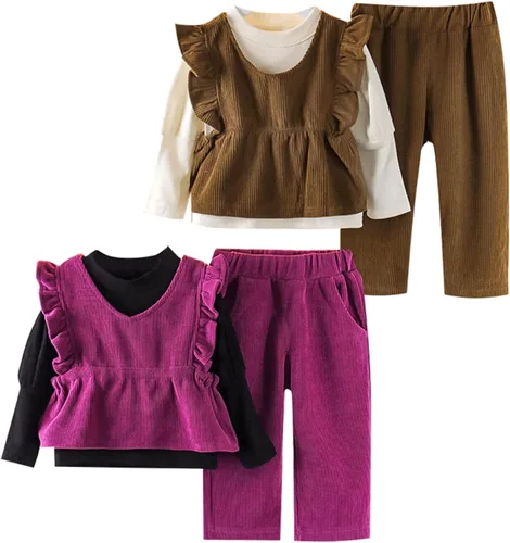 Vista 5 de TBUIALL Ropa de invierno para niñas pequeñas, ropa talla 78, trajes únicos para bebés, ropa boutique