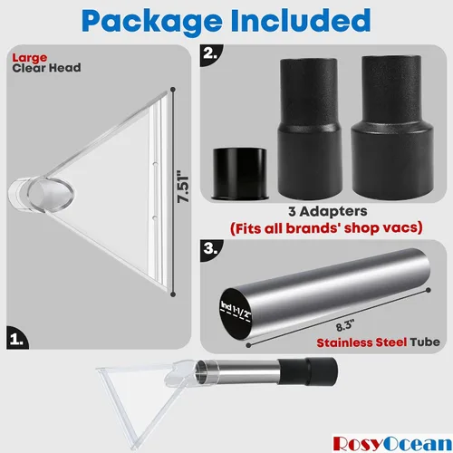 Vista 8 de Universal compatible con todos los accesorios extractores de aspiradoras de tienda con accesorios de extracción de cabezal de vacío de 2-1/2