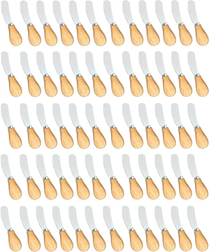 Vista 12 de Pequeños cuchillos esparcidores de queso, mango de madera, 5 pulgadas, cuchillos de cóctel de acero inoxidable para condimentos, queso, mantequilla