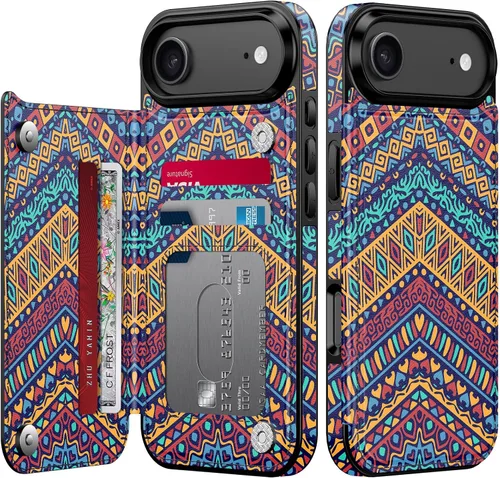 Vista 275 de LETO para iPhone 15 Pro Funda tipo cartera - Tapa tipo folio con patada - Diseños de moda - Tarjetero - Funda protectora para mujeres y niñas - 6.1