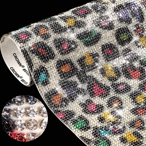 Vista 9 de 12000 calcomanías de diamantes de imitación con estampado de leopardo de 0.079 pulgadas (0.079 in), calcomanías autoadhesivas para automóvil
