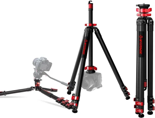 Vista 10 de IFOOTAGE Gazelle - Trípode de viaje TA3B con cabezal de fluido Komodo K3,62/62.0 in Kit de trípode de aleación de aluminio para cámara, teléfono