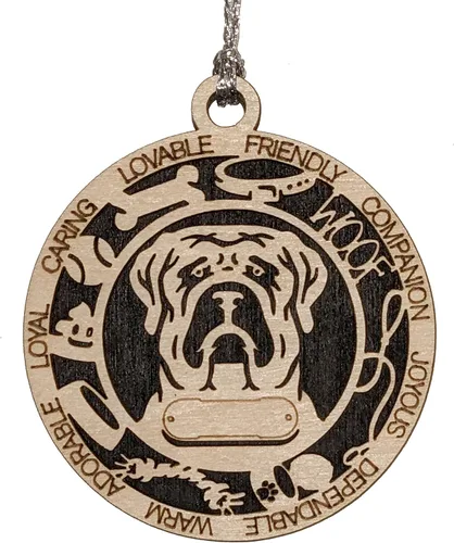 Vista 112 de Adorno de Navidad personalizado para perro Cavalier King Charles Spaniel, redondo de 3 pulgadas, madera cortada con láser de 2 capas, nombre y texto