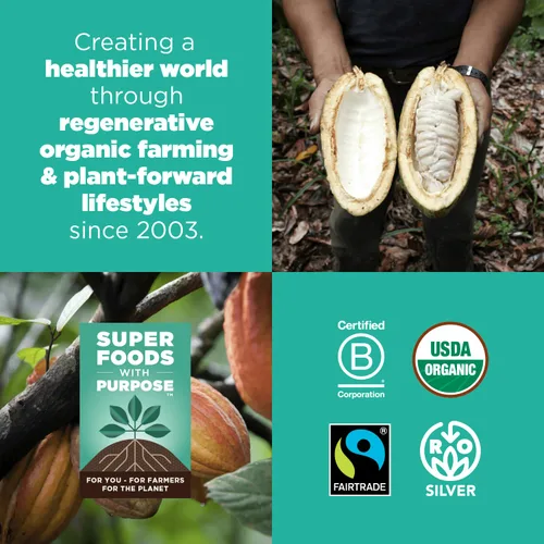 Vista 5 de Navitas Organics - Cacao en polvo - Sustituto de cacao en polvo 1:1, para chocolate caliente, horneado y más - Certificado orgánico regenerativo