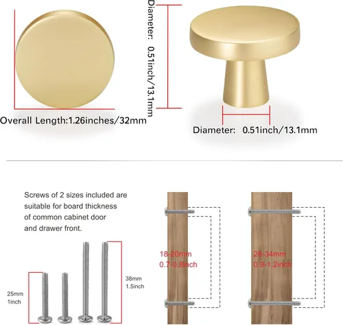 Vista 2 de TUNNY Paquete de 10 pomos de gabinete de un solo agujero, color negro mate, pomos de muebles de un solo agujero para muebles para baño, tocador