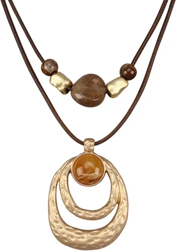 Vista 31 de Jeilwiy Collar de cuero para mujer, collar funky, gargantilla de cuerda con colgante, joyería de estilo bohemio