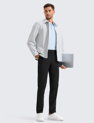 Vista 4 de CRZ YOGA - Pantalones de golf para hombre, de 28, 30, 32, 34 y 36 pulgadas, secado rápido, ligeros, casuales y para el trabajo, para usar todo