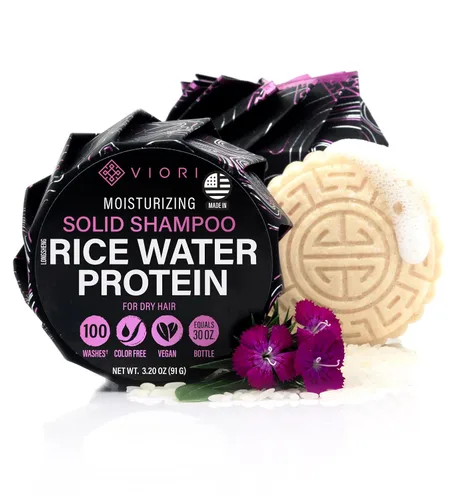 Vista 11 de Viori Citrus Yao™ Barra de champú clarificante con agua de arroz y proteína de arroz Champú sólido sin sulfatos para cabello graso, crecimiento
