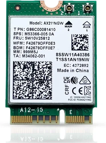 Vista 17 de Adaptador WiFi 6 AX200 Tarjeta WiFi 802.11ax M.2 de doble banda para PC Hasta 2.4 Gbps Sin vPro Compatible con Bluetooth 5.2 e Intel, AMD
