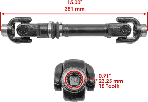 Vista 2 de Caltric Eje de transmisión de hélice trasero compatible con Can-am Renegade 570 850 4 X 4 mr 2017