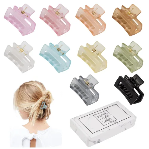 Vista 11 de Cobinaan Pinzas pequeñas para el pelo para mujeres y niñas, 10 piezas de 1.5 pulgadas mini pinzas de mandíbula para cabello fino/grueso medio, clip