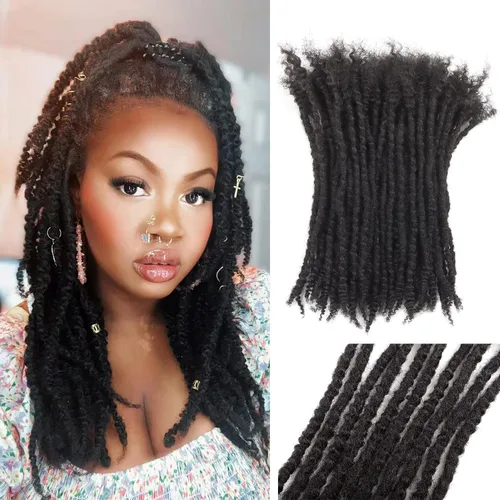 Vista 13 de Extensiones de cabello humano texturizado con extremos rizados, extensiones de cabello humano completamente hechas a mano para mujeres/hombres, se