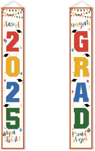 Vista 16 de Decoraciones de graduación 2026, cartel de porche negro dorado para clase de 2026, suministros de fiesta de graduados