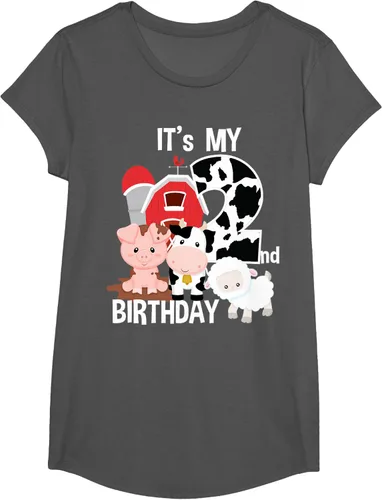 Vista 31 de Camiseta para fiesta de 2 años con texto en inglés "It's My 2nd Birthday", Negro