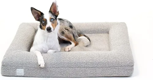Vista 16 de Luxury Boucle - Cama ortopédica de espuma viscoelástica para perro con forro impermeable y funda lavable a máquina con cremalleras YKK