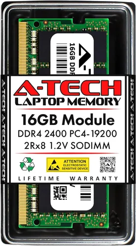Vista 10 de A-Tech 4GB DDR4 2400 MHz SODIMM PC4-19200 (PC4-2400T) CL17 Módulo de Memoria RAM para Laptop No-ECC