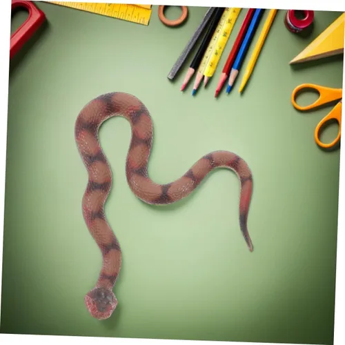 Vista 5 de Abaodam 2pcs Realistic Rubber Snake Lifelike Rattlesnake Figures for Pranks Garden Decor and Halloween Party Props Safe Flexible Material for Pets
