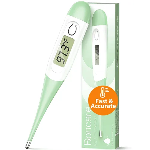 Vista 9 de Boncare Termómetro digital de 10 segundos para adultos y niños, termómetro rectal preciso y seguro para bebé con alarma de fiebre, termómetro oral