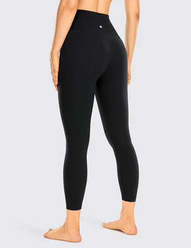 Vista 2 de CRZ YOGA Leggings capri de entrenamiento cepillado para mujer, 21 pulgadas, cintura alta, compresión para gimnasio, control de abdomen, yoga