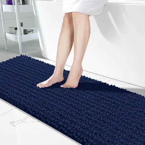 Vista 34 de Yimobra Alfombras de Baño Antideslizantes Lavables - Alfombra de Baño de Chenilla Ultra Suave Absorbente, Alfombra Peluda de Secado Rápido para Negro
