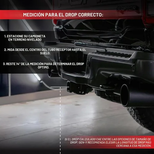 Vista 15 de GEN-Y Hitch Enganche de caída de 6" para receptor de 2.5", 3 posiciones ajustables