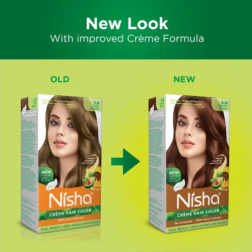 Vista 3 de Nisha Crème - Tinte permanente para el cabello, color marrón natural (paquete de 2)