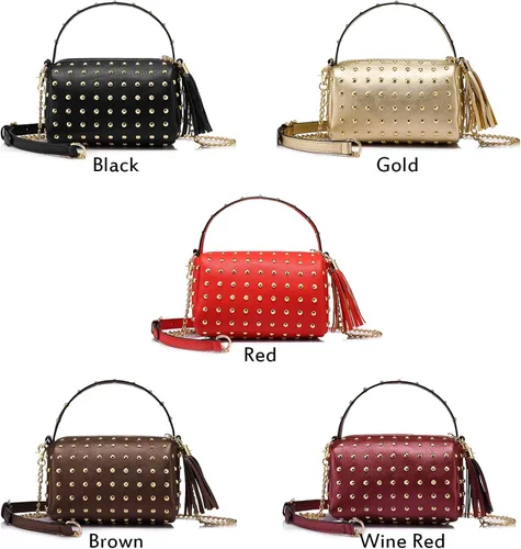 Vista 7 de LOVEVOOK Shoulder Bag Small Side Purse Mini Clutch with Bling Rivets