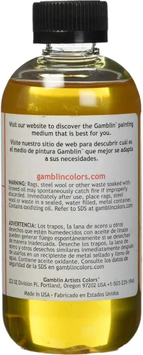 Vista 2 de Gamblin Stand Aceite de Linaza 8 Oz (G08008)
