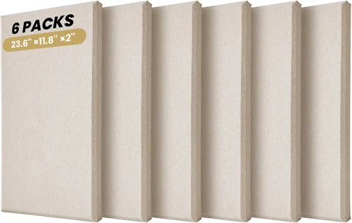 Vista 9 de 6 paneles acústicos, grandes paneles de pared insonorizados, paneles profesionales de fibra de vidrio que absorben el sonido, paneles de espuma a
